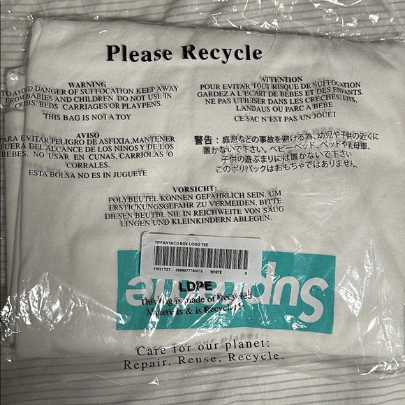 Supreme x Tiffany & Co Box Logo Tee White Size Small FW21 New - Picture 6 of 6